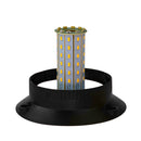 Exposed strobe LED with black base and on a white background.