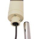Close-up of a beige electrical connector with screws on a white background.