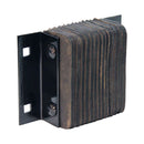 Metal bracket with padded bumper on a white background.