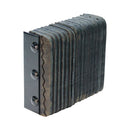 Metal bracket with padded bumper on a white background.