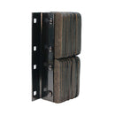 Metal bracket with padded bumper on a white background.