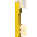 Yellow safety barrier with a white background