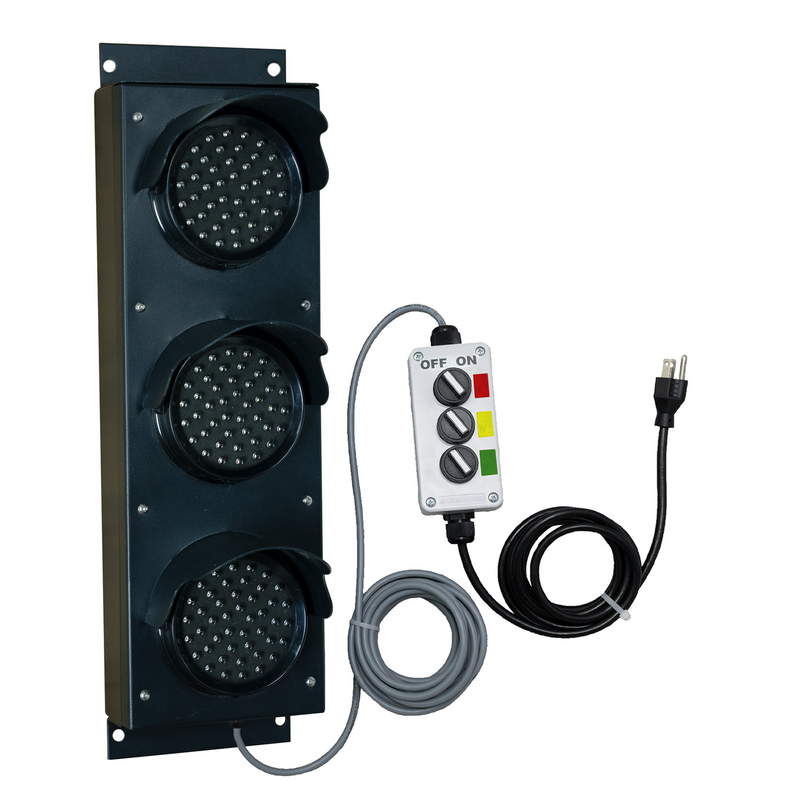 4" Dock Bay Light 3 Color, 10 Foot, High Flex Cable, 8 Foot 3 Prong Power Cord, 3 Position Switch Switchbox (Plug and Play)