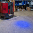 Blue Dot Light on ground in front of a forklift truck