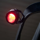 Closeup of red forklift light.