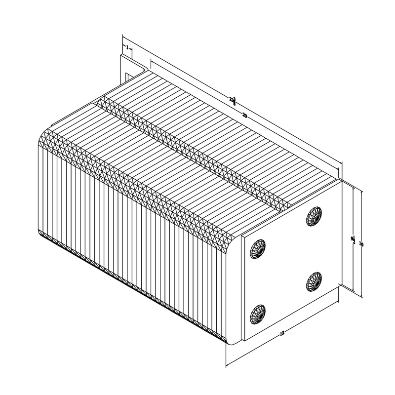 Black on white technical drawing with dimensions.