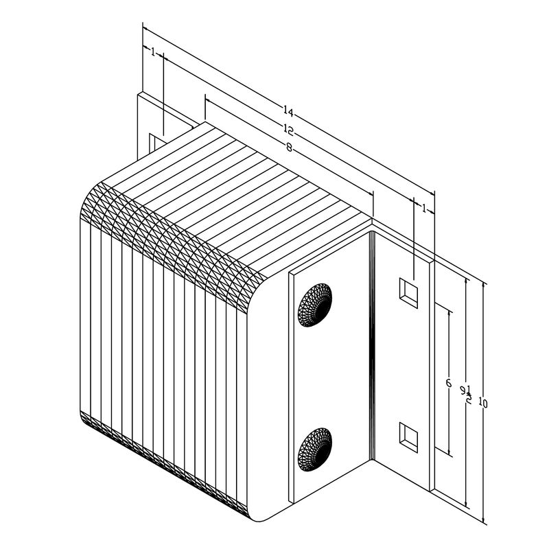 Black on white technical drawing with dimensions.