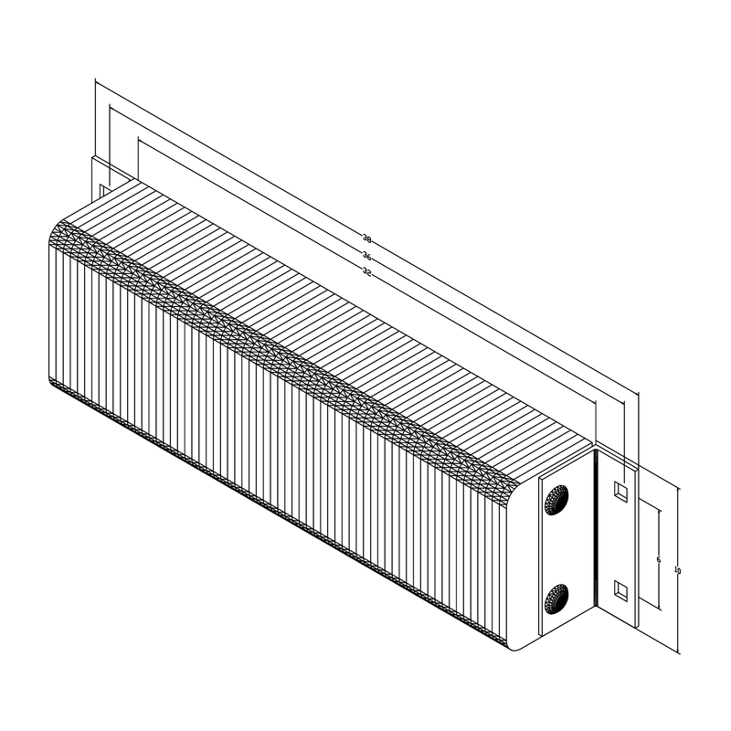 Black on white technical drawing with dimensions.