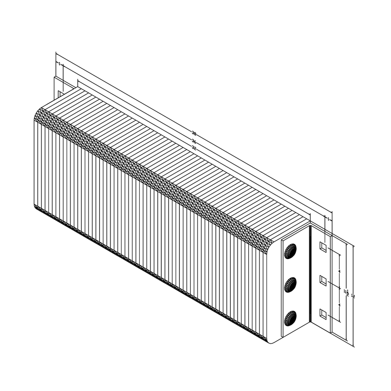 Black on white technical drawing with dimensions.