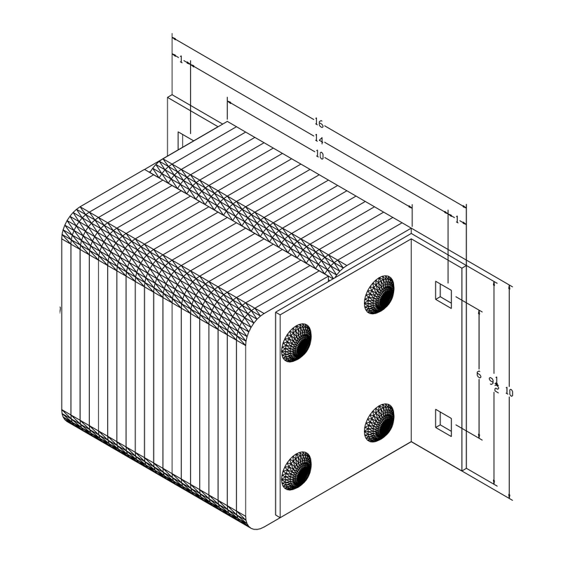 Black on white technical drawing with dimensions.