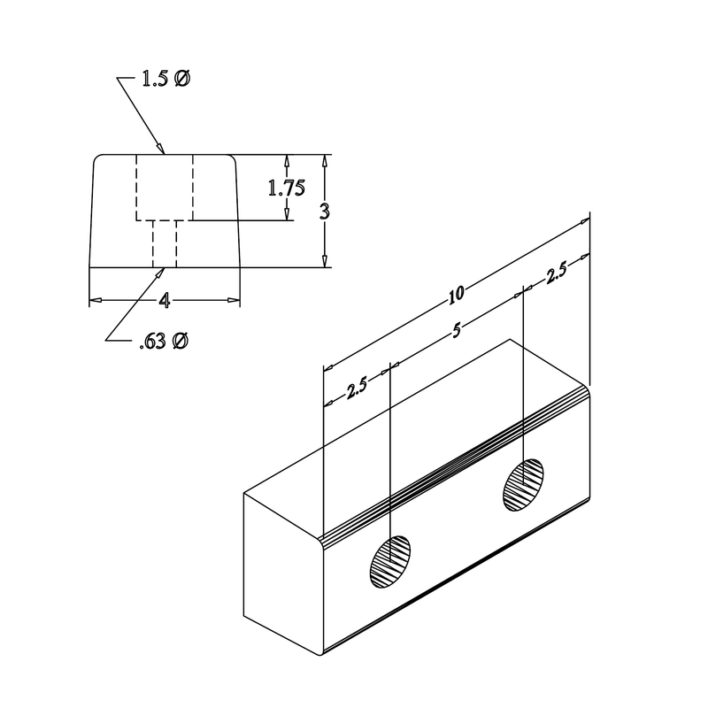 Black on white technical drawing with dimensions.