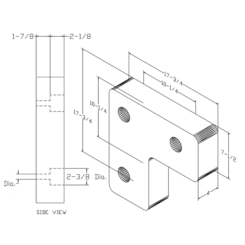 Black on white technical drawing with dimensions.