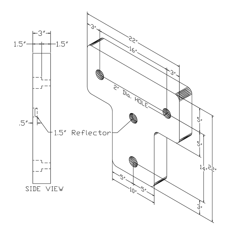 Black on white technical drawing with dimensions.