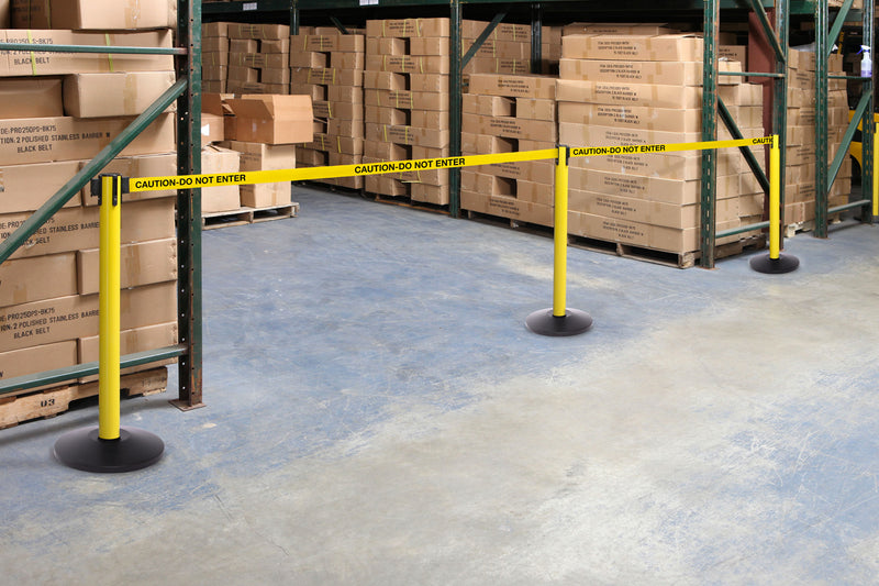 Stanchions used in a warehouse