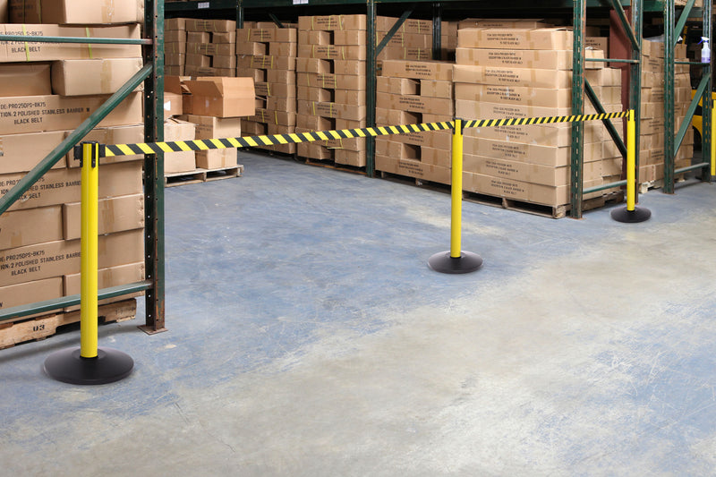 Yellow and Black Diagonals used in a warehouse